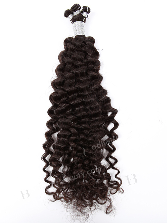 In Stock Brazilian Virgin Hair 22" Curly 15mm Natural Color Hand-tied Weft SHW-026